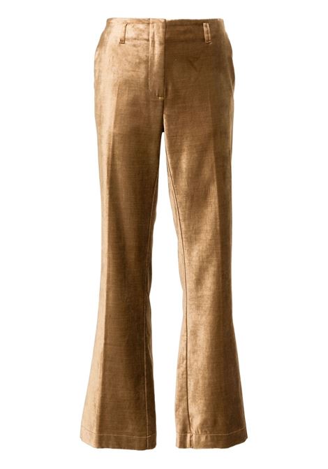 Gold velvet straight trousers Forte forte - women